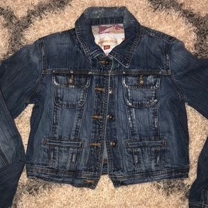Mossimo Distressed Denim Jean Jacket Small